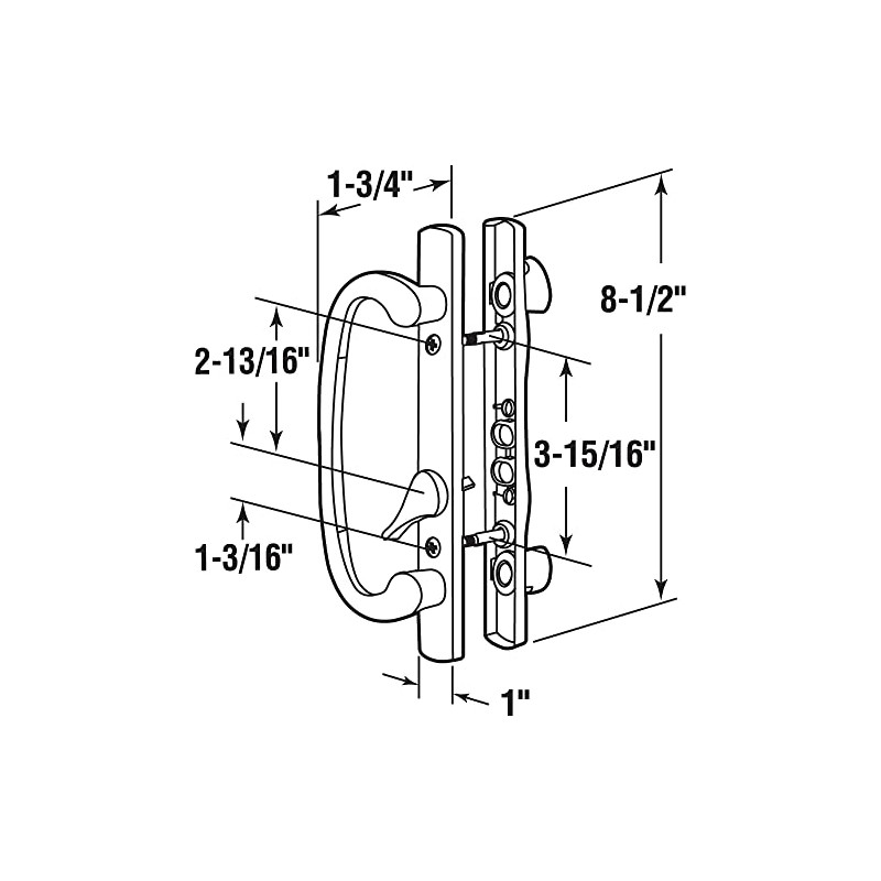 Prime-Line C 1280 Mortise Style Sliding Patio Door Handle Set