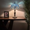 Enjoy Decor Lamps Tiffany Style Table Lamp Blue Stained Glass