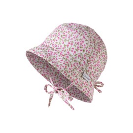 Sterntaler Millefleurs Baby Hat for Girls with Size Adjustment, Sun Hat with Floral Print and Tie Strap, Protects the Head from the Sun, Sun Hat with UV Protection 30, White, 49