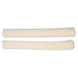 QHP Faux Fur Reins Protector with Velcro Fastening (45 cm, Cream)