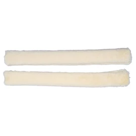 QHP Faux Fur Reins Protector with Velcro Fastening (45 cm, Cream)