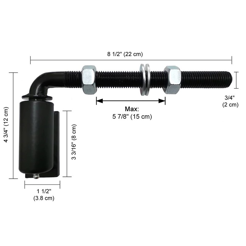 Supreform Universal Industrial Heavy Duty 3/4" J-Bolt Gate Hinge Steel