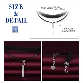 Yumilok Women's Necklace 925 Sterling Silver Choker Velvet Rope Black for Women Mother's Day, Sterling Silver, Cubic Zirconia