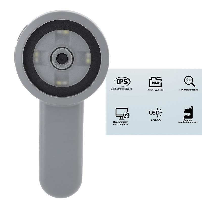 Digital Magnifier 50X with 2 Lighting Modes Handheld 2inch IPS