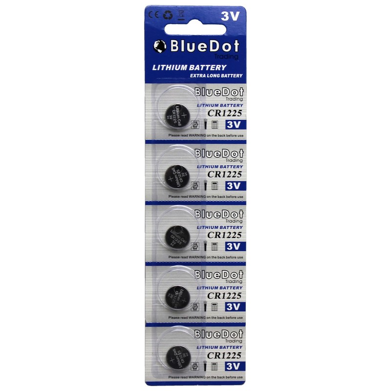 BlueDot Trading CR1225 Coin Button Cell Battery 3V Lithium-Metal for