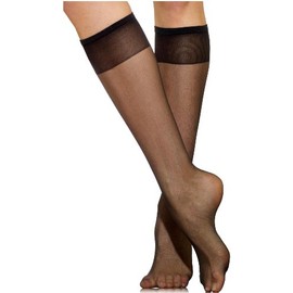 Silkies Women's Ultra Knee Highs with Energizing Support 3 Pair Pack -Queen Jet Black