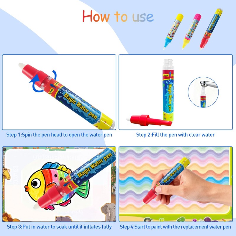 ailixinda 12 PCS Water Pens,Water Doodle Pens Replacement Water Pen,Water