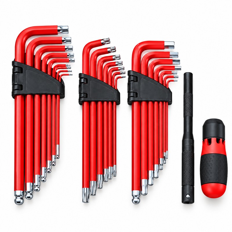30-Piece Hex & Torx Key Set for Repairs – Long-Arm