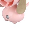 Handheld Fan Cute Cartoon Dog Shaped 3 Speeds Rechargeable Portable