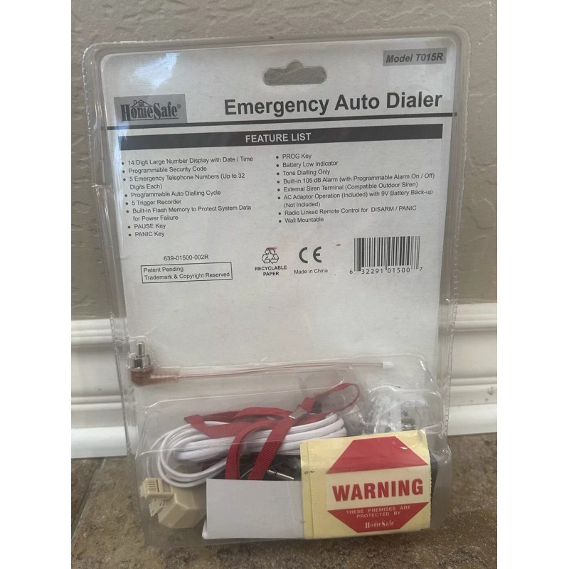 HomeSafe Home Safe Model: T015R Home Security System Emergency Calling