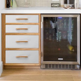 NAKUPENDA Pack of 4 Cabinet Handles, Wooden Handles, Wardrobe Furniture Handle, Beech Wood Handle, Cabinet Doors for Cupboard, Drawer (126 mm Total Length, Wooden Colour)