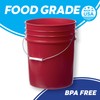 Hudson Exchange Premium 5 Gallon Bucket, HDPE (Red, 12 Pack)