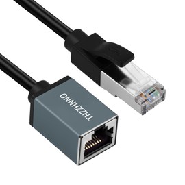 Thzzhnno Cat6 Ethernet Extension Cable 1.6FT, 1000Mbps RJ45 Male to Female Cable, Gigabit LAN Cord for MC, PC, Routers and Modems, Switch
