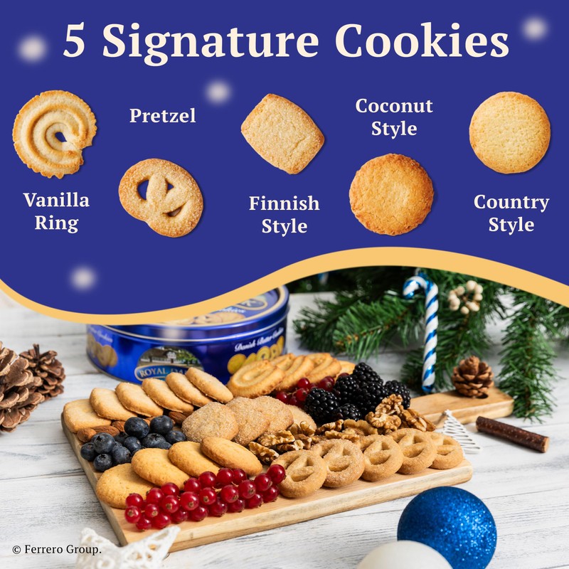 Royal Dansk Danish Butter Cookies, Premium Assorted Cookies in a