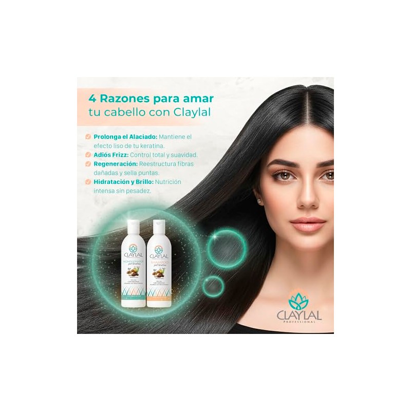 Claylal Professional | Shampoo y Acondicionador Post keratina 250ml c/u