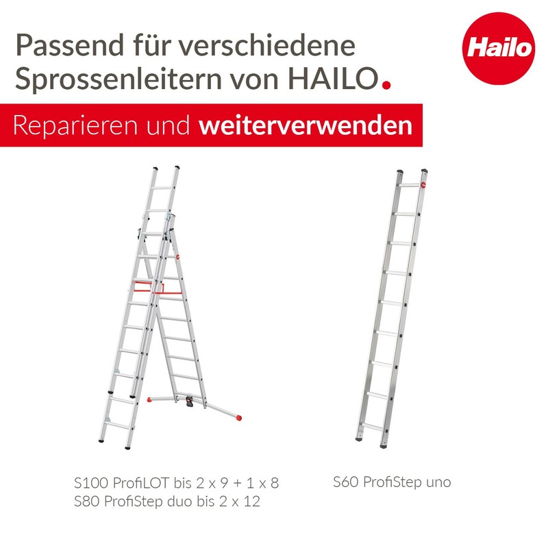 Hailo Foot Set for Spar 72 x 25 mm Black
