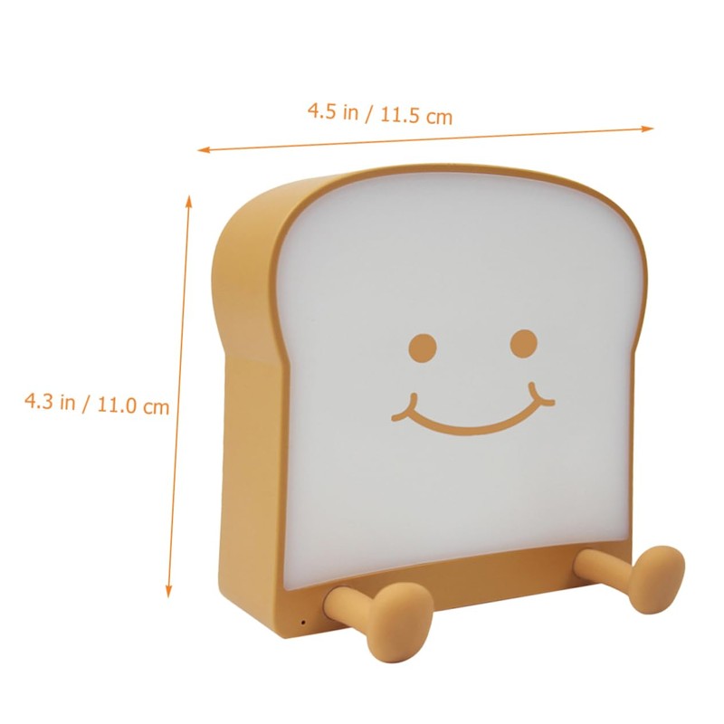 BIUDECO Kawaii Toast Night Lamp Cartoon Night Light for Brightness
