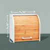 HOMEFULLY Bamboo Double Layer Bread Box for Kitchen Countertop, Roll