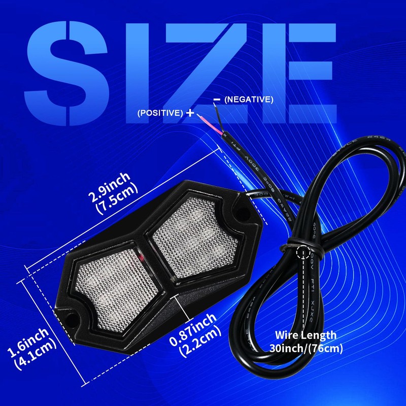12V Led Blue Lights 210 Degree Wide Angle Waterproof Aluminum,
