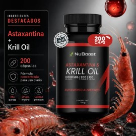 Aceite De Krill 200 Cápsulas Blandas Con Astaxantina