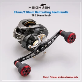HEIGHTEN Fishing Reel Handle Knob for Shimano Daiwa Baitcasting Spinning Reel Stradic Vanford Sahara FI Tranx SLX Ballistic Exceler Tatula (24mm TPE - Black & Gold) (425)