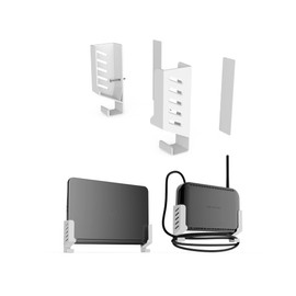 Universal Laptop Wall Mount Holder Cable Box Wall Mount Build-in Cable Management Hook Compatible with Laptops/WIFI Routers/Macbooks/TV boxes/Network Switches/Modems/Audio Devices and More(White)