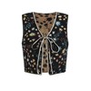 SweatyRocks Women's Floral Print V Neck Vest Tie Front Sleeveless