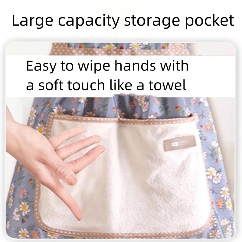 3 Pieces Aprons for Women with Pockets, Floral Kitchen Cooking