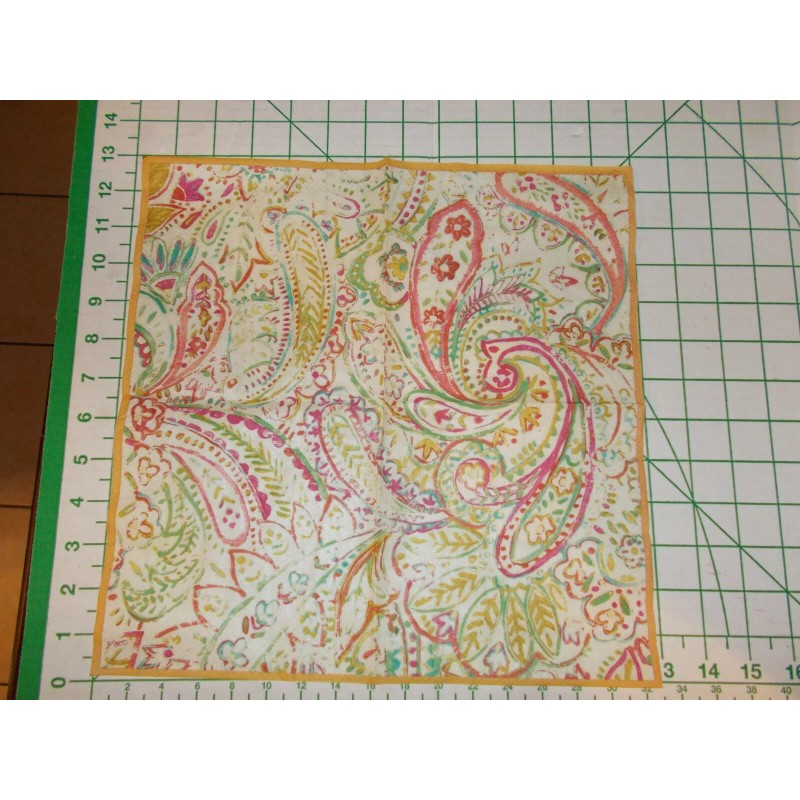 Caspari Two Decorative Luncheon Napkins for Decoupage "Painted Paisley Gold
