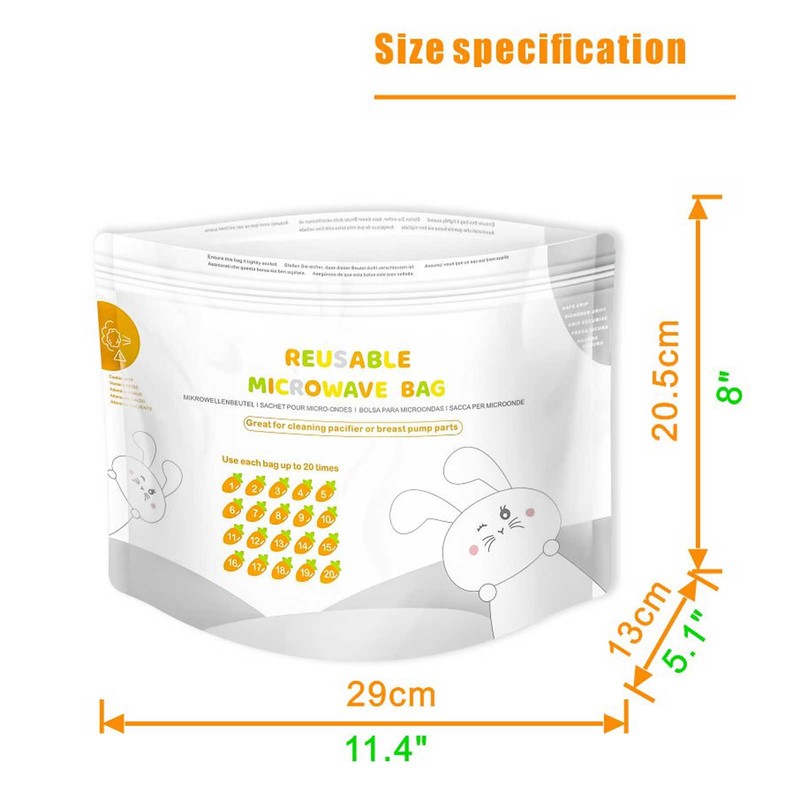 16pcs Bimirth Baby Bottle Cleaning Bag Breast Pump Teether Microwave