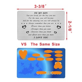 Levole Son Birthday Gifts Son Wallet Card - Father's Day Card Gifts for Son, Always Remember You Are Braver Than You Believe, My Son Gifts for Christmas Valentines Graduation