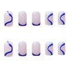 YoYoee Short Square Press on Nails French False Nails Acrylic