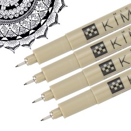 PATIKIL Micro Pen Fineliner Pens, 4Pcs 0.3mm Fine Point Drawing Pens Waterproof for Archival Artist Calligraphy Illustration Journaling Sketch, Black