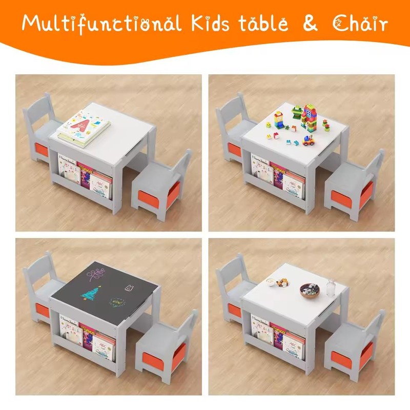 Kids Activity Table and Chair Set for Drawing and Learning