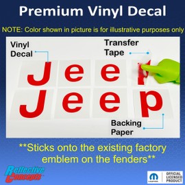 Reflective Concepts Fender Lettering Overlay Decal Stickers - 2018-2024 Wrangler JL/JLU - (Color: Flat Black)