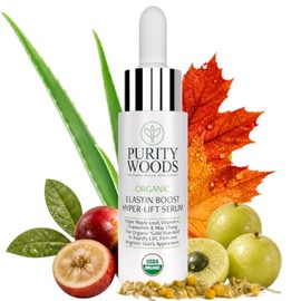 Purity Woods Deep Wrinkle Serum, Elastin Boost, Face Tightening and Lifting | Face Serum, Anti Wrinkle, Skin Firming for Smile Lines and Age Spots, US