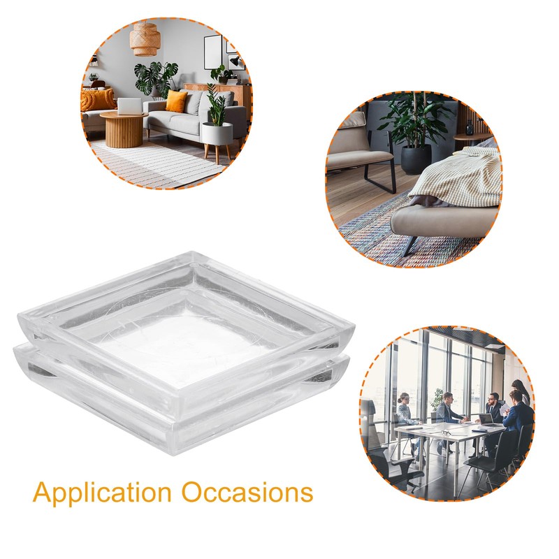 QUARKZMAN Pack of 8 Square Furniture Glides, 2-3/16 Inch Plastic