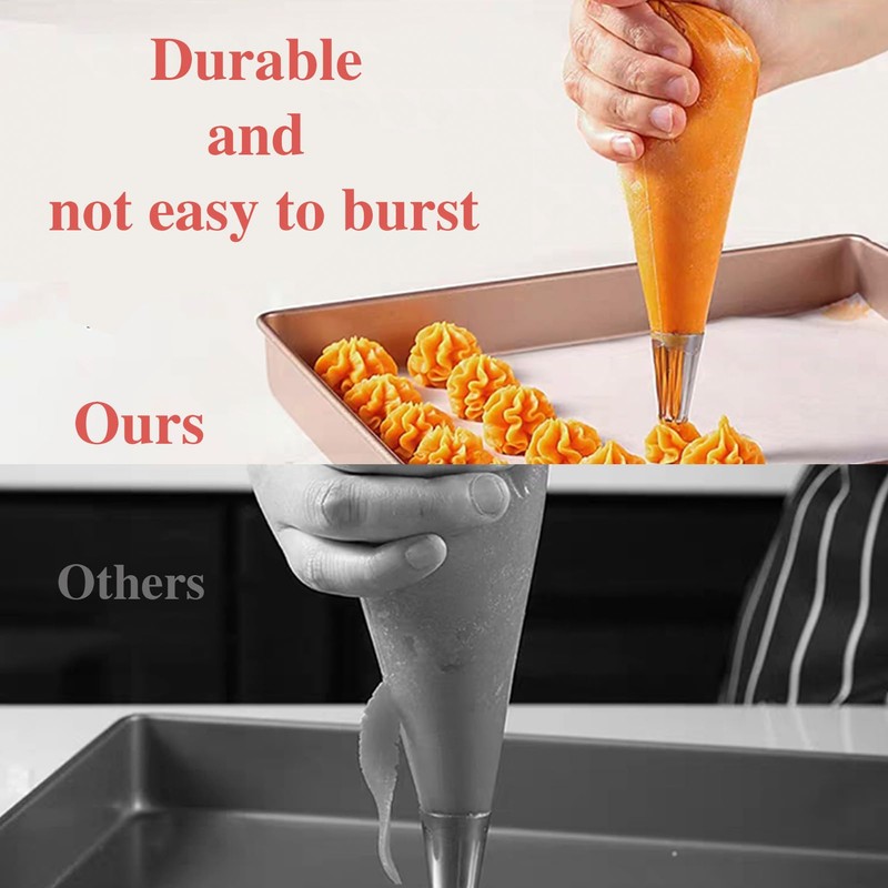 24 Inch Extra Large Piping Bags, 200 PCS Clear Disposable