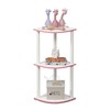 Furinno TURN-N-TUBE Corner Shelf, 3-Tier Corner Bookshelf, Display Storage Shelves