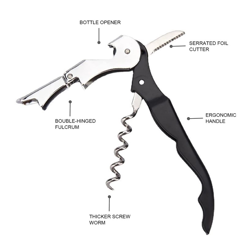 Waiter Corkscrew Professional Wine Opener with Foil Cutter,Manual Wine Bottle