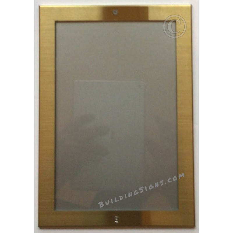 BUILDINGSIGNS.COM Elevator certificate frame 8.5x11 (Lockable !!!, Brushed Gold Stainless