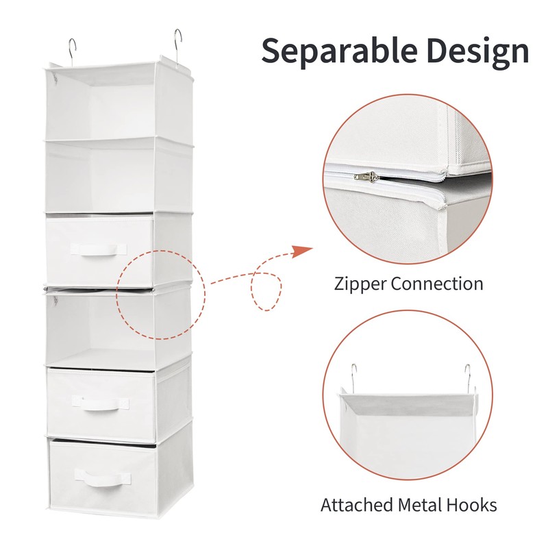 GRANNY SAYS 6-Shelf Hanging Organizer for Closet, Separable to 2