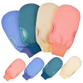 FRCOLOR 8pcs Exfoliating Body Scrub Mittens for Deep Cleansing and Skin Massage Soft Bath Gloves for Men and Women for Use Includes Each