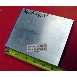3/4"x 5" Aluminum Flat 6061 BAR 6.3" Long .750" T6511 Solid Plate New Mill Stock