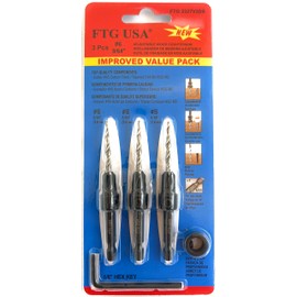 FTG USA Countersink Drill Bit Set for Wood with Tapered Drill Bit 3 Pc #6 (9/64")