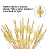 Minisland Pastel Yellow Pearl Cocktail Picks, 4.7 Inch Long Bamboo