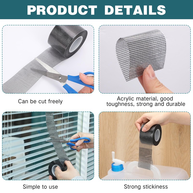 Treela 6 Rolls Window Screen Repair Tape 2 Inch x