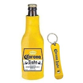 Corona Light Beer Bottle Suit Cooler Holder Coolie & Beer Bottle Opener