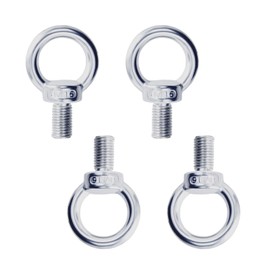 Kivomot M16 Shoulder Eye Bolts, 4 Pack – 304 Stainless Steel Eyebolts, Polished, Corrosion-Resistant Hanging & Rigging Hardware for Garage, Garden, Boat & Dock (Metric Coarse M16-2.0)