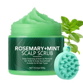 IREV Scalp Scrub, 2-in-1 Clarifying Shampoo, Scalp Exfoliator For Deep Scalp Cleanse, Shine, Hydration, Hair Scrub With Silicone Scalp Massager, Scalp Scrubber For Buildup, Dandruff 10.6oz（Rice）